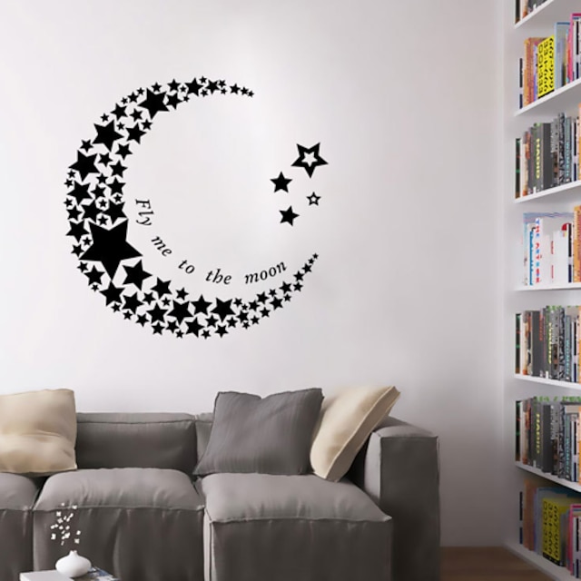  murali Stickers adesivi murali, stile Crescent Moon stelle degli autoadesivi della parete del PVC