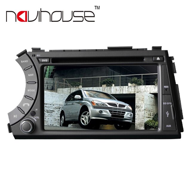  7 inch masina dvd player pentru KYRON cu GPS, iPod, ecran tactil