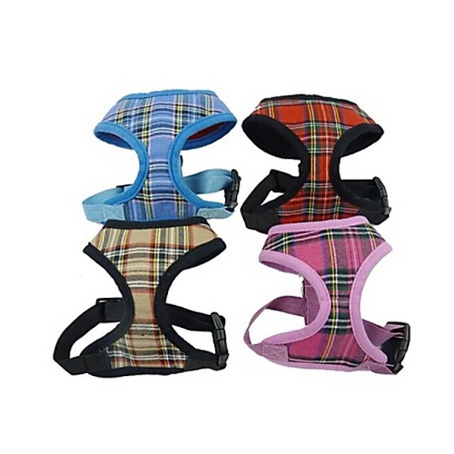  Dog Harness Adjustable / Retractable Nylon Rose Red Blue