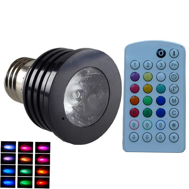  E14 GU10 B22 E26/E27 LED Spotlight MR16 1 High Power LED 500 lm RGB 6500~7000 K Dimmable Sound-Activated Remote-Controlled Decorative AC