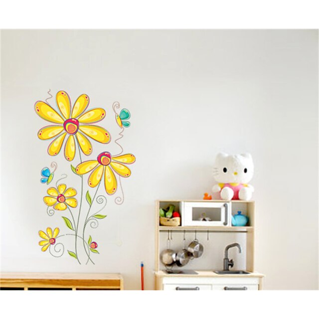  Wall Stickers Wall Decals, Butterfly Flower PVC Wall Stickers