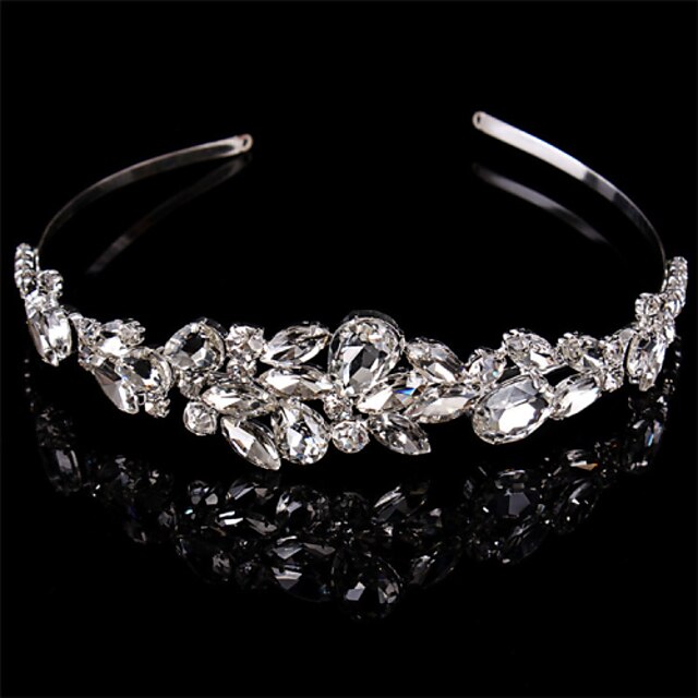  Sterling Silver / Crystal Headbands / Headwear with Floral 1pc Wedding / Special Occasion Headpiece