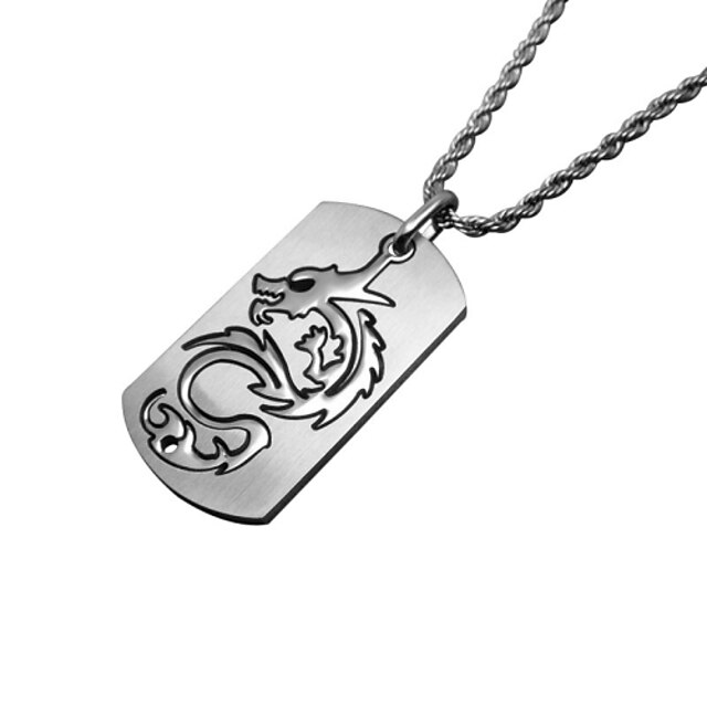  Men's Pendant Necklace Stylish Titanium Silver Necklace Jewelry For Special Occasion Party / Evening Daily