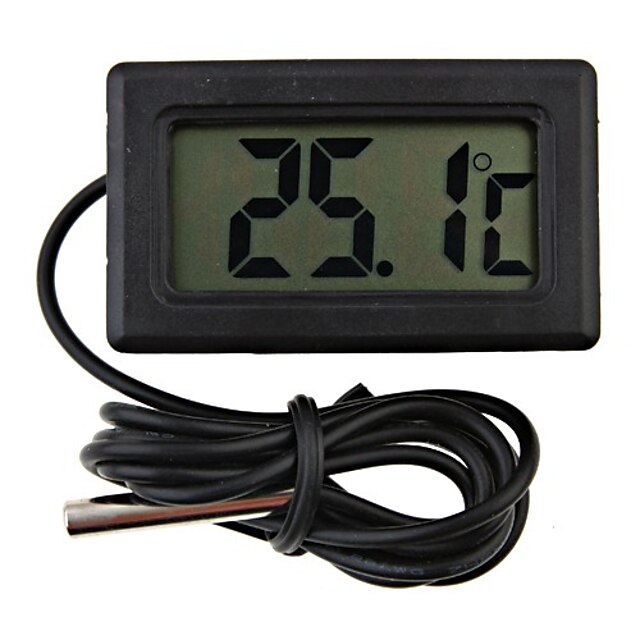  Mini Digital Fridge Thermometer Black LCD Display Refrigerator Probe