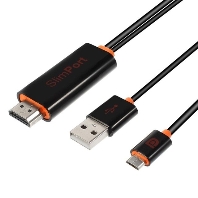  SlimPort PPDD mâle vers HDMI Full HD mâle w / micro USB pour Nexus 4/5/7 ; LG G2 / G3 / g de protéines / g pad + plus