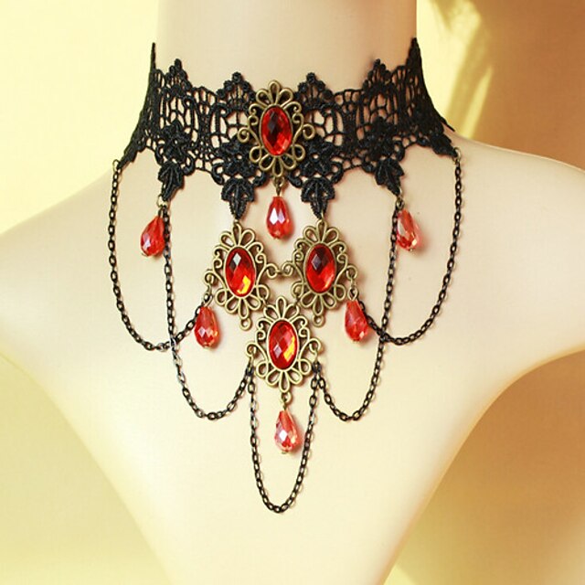  Red Crystal Alloy Red Necklace Jewelry For Wedding