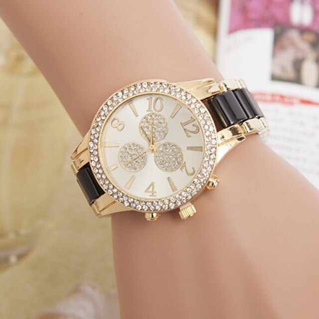  yoonheel Women's Wrist Watch Imitation Diamond Metal Band Charm / Fashion / Simulated Diamond Watch Black / White / Brown / One Year / SODA AG4