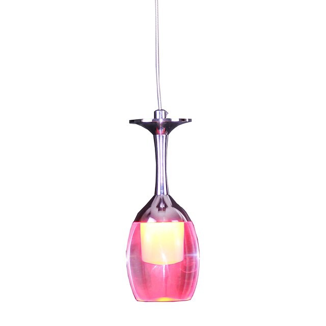  1-light 7cm (2.8inch) LED قلادة ضوء معدني زجاجي جديد كروم الحديثة المعاصرة 90-240V