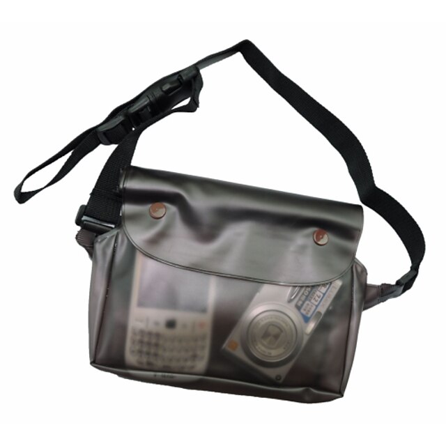  Outdoors PVC Transparent Black Waterproof Waist Bag Pouch for Cellphone DC
