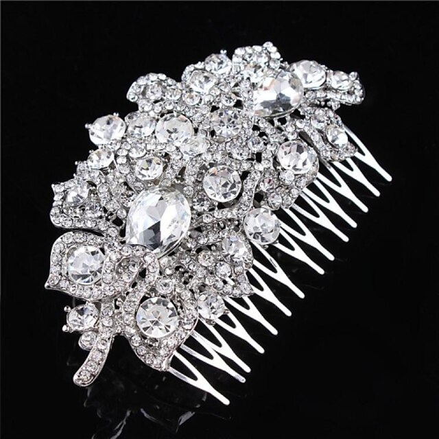  Sterling Silver / Crystal / Fabric Tiaras / Hair Combs / Flowers with 1 Wedding / Special Occasion / Party / Evening Headpiece / Alloy
