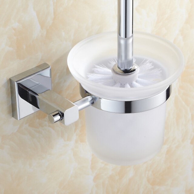  Toiletbørsteholder Krom Vægmonteret 14.8*13.6*34Cm(5.83*5.35*13.39Tommer) Messing Moderne