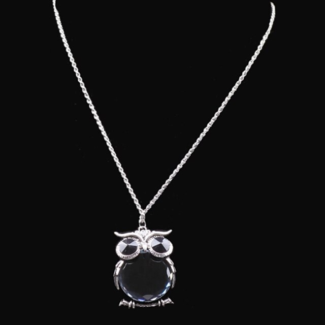  Women's Lockets Necklace Y Necklace Owl Flower Fashion Rhinestone Glass Alloy Black Necklace Jewelry For Wedding Party Party / Evening Daily Casual
