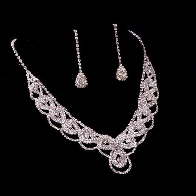  Ladies'/Women's Alloy Wedding/Party Jewelry Set With Rhinestone