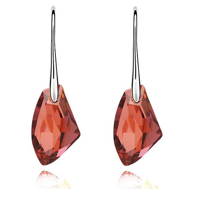  Women's Crystal Drop Earrings Long Rhinestone Earrings Jewelry Purple / Red / Blue For