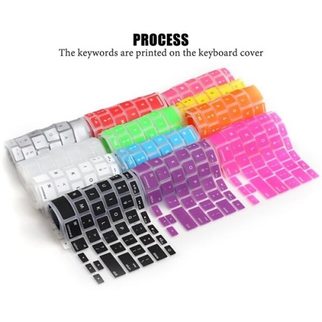  lention myk holdbar silikon tastatur deksel hud for laptop apple macbook air macbook pro 13/15/17 (assortert farge)
