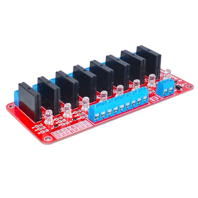  åtte for Arduino solid state relé (rød)