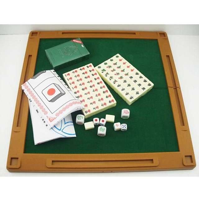  4 in 1 Traveling Mini Mahjong Chinese Game Tiles with Foldable Desk
