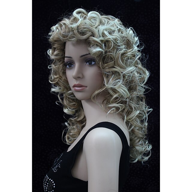  Peruki cosplay Peruki syntetyczne Curly Curly Peruka Blond Włosie synetyczne Damskie Blond