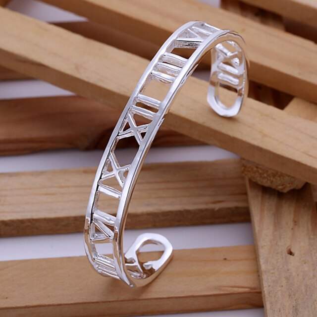  Silver Plated Bracelet Cuff Bracelets Party/Daily/Casual 1pc