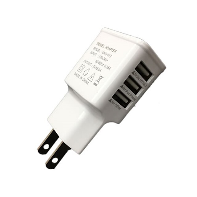  Cwxuan Töltő otthoni használatra / Hordozható töltő USB töltő EU konnektor Multi port 3 USB port 3 A mert
