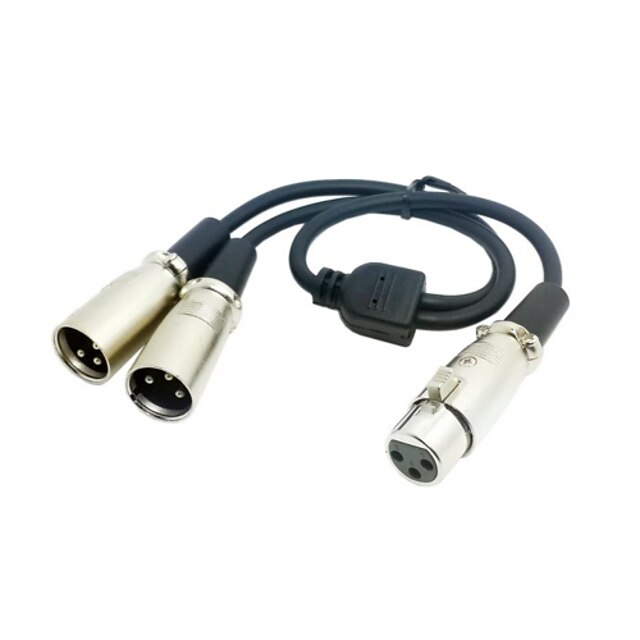  3pin XLR Female To Dual XLR Male Audio Splitter Microphone Cable 50cm