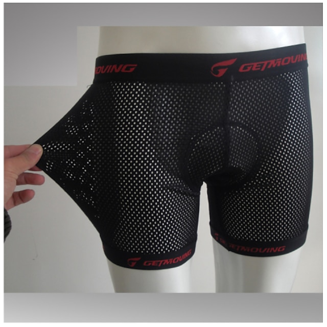  GETMOVING Homens Mulheres Unisexo Cueca Boxer Acolchoada Moto Shorts Moletom Roupa-Interior Respirável Secagem Rápida Design Anatômico Esportes Côr Sólida Com Transparência Inverno Vermelho Preto