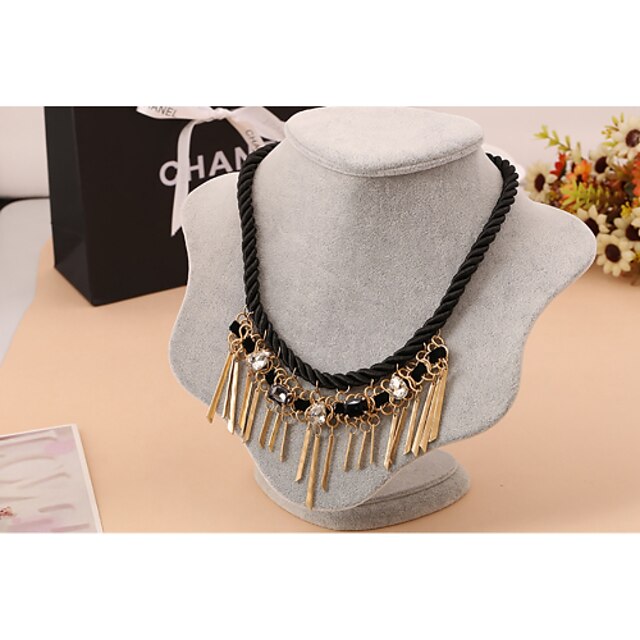 Statement Necklace For Women's Party Casual Daily Rhinestone Fabric Alloy