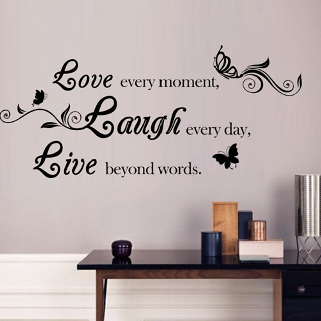  Words & Quotes Wall Stickers Plane Wall Stickers Decorative Wall Stickers, PVC Home Decoration Wall Decal Wall Glass/Bathroom Window