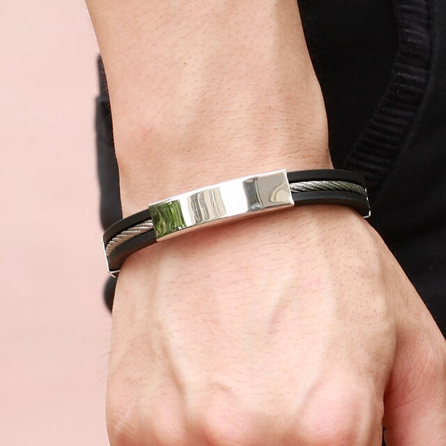  Heren Lederen armbanden - Leder, Titanium Staal Armbanden Voor Bruiloft / Feest / Dagelijks
