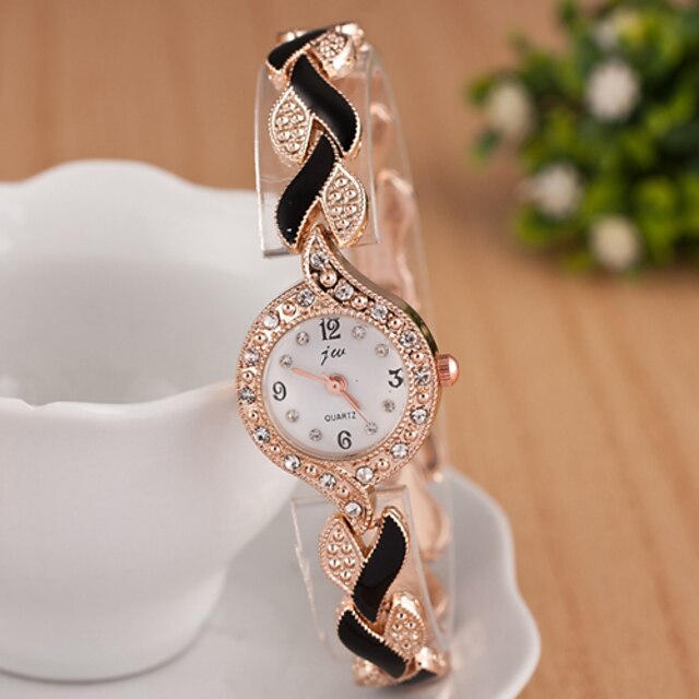  yoonheel Mulheres Relógio de Moda / Bracele Relógio / Relógio de Pulso imitação de diamante Metal Banda Brilhante / Elegante Preta / Branco / Azul / Um ano / SODA AG4