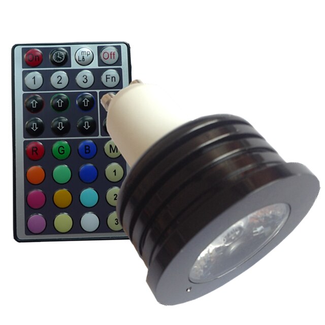  GU10 Точечное LED освещение MR16 1 светодиоды Высокомощный LED Диммируемая На пульте управления Декоративная RGB AC 85-265V 