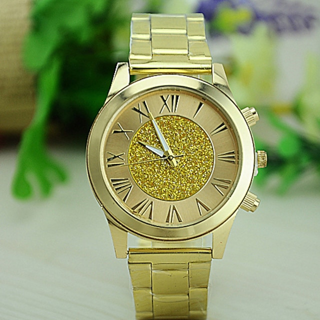  Men's Fashion Watch Gold Wrist Watch - Golden White Pink