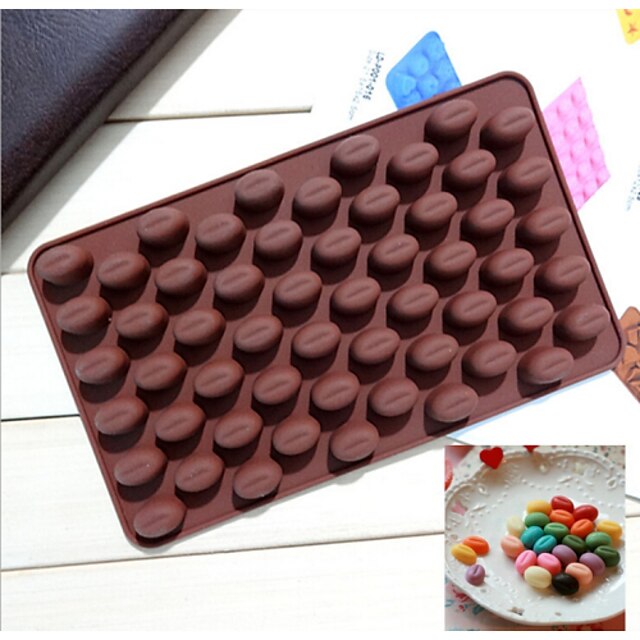  Silicone Chocolate Mold Beans Shape Candy Kitchen Bakeware Cake Tools