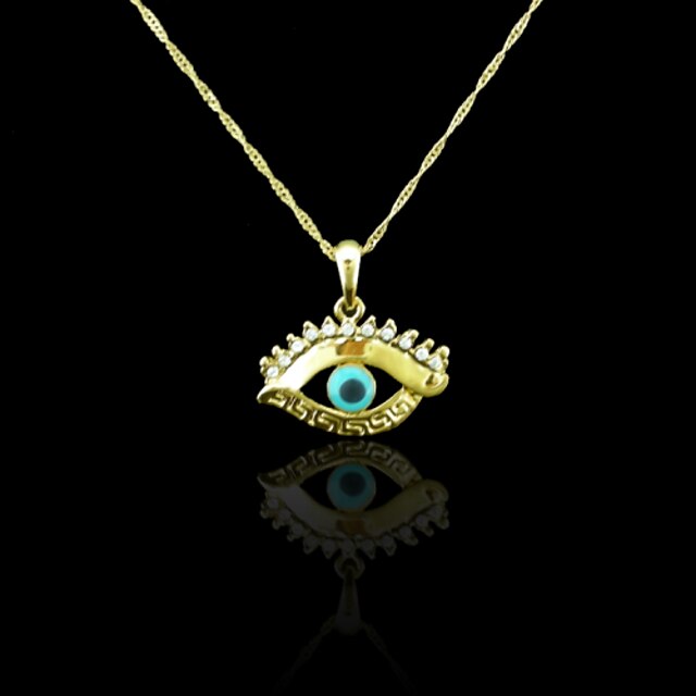  18K Real Gold Plated Evil Eye Pendant Necklace