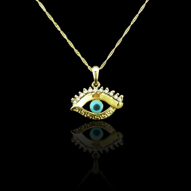  18K Real Gold Plated Evil Eye Color Pendant 3.3*3.3CM