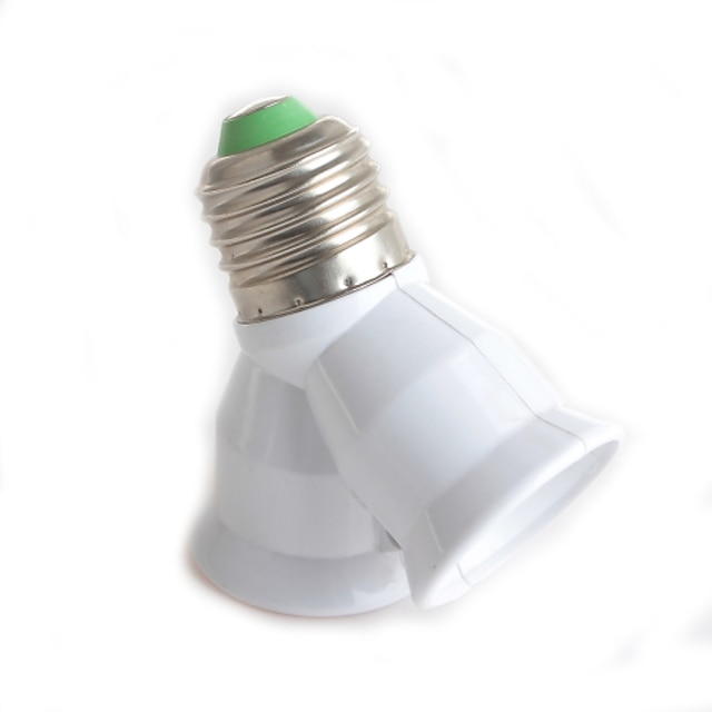  1 pc e27 a 2 e27 lâmpada titular conversor tomada à prova de fogo adaptador para casa lâmpada