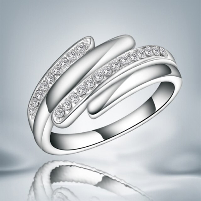  טבעת הטבעת זירקונה מעוקבת כסף כסף סטרלינג זירקון זירקוניה מעוקבת הצהרה אופנתי / בגדי ריקוד נשים
