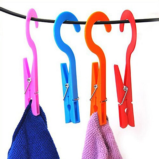  2pcs Clip Hangers Convenient Home Laundry Clothes Socks Hook Towels Clips