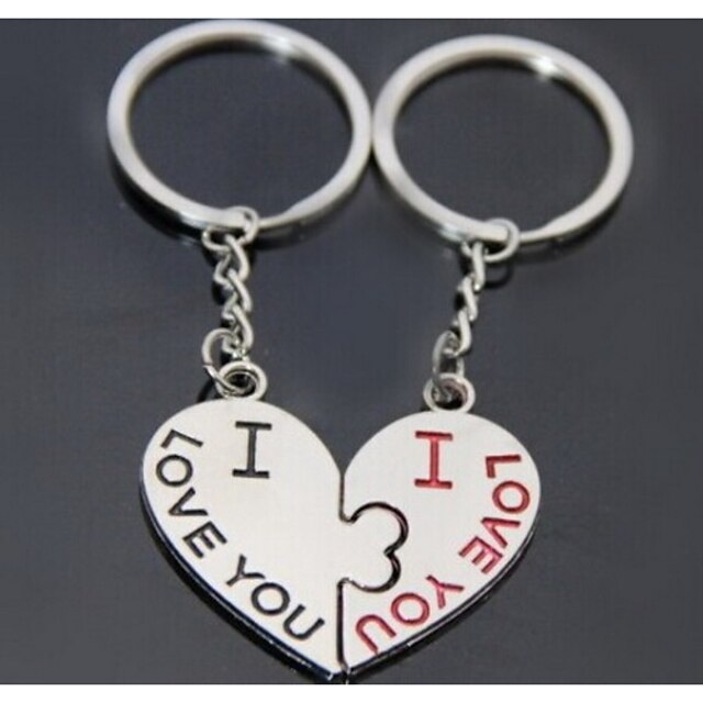  сердце поцелуй романтической свадьбы кольцо для ключей брелок для дня Святого Валентина любовника (одна пара)