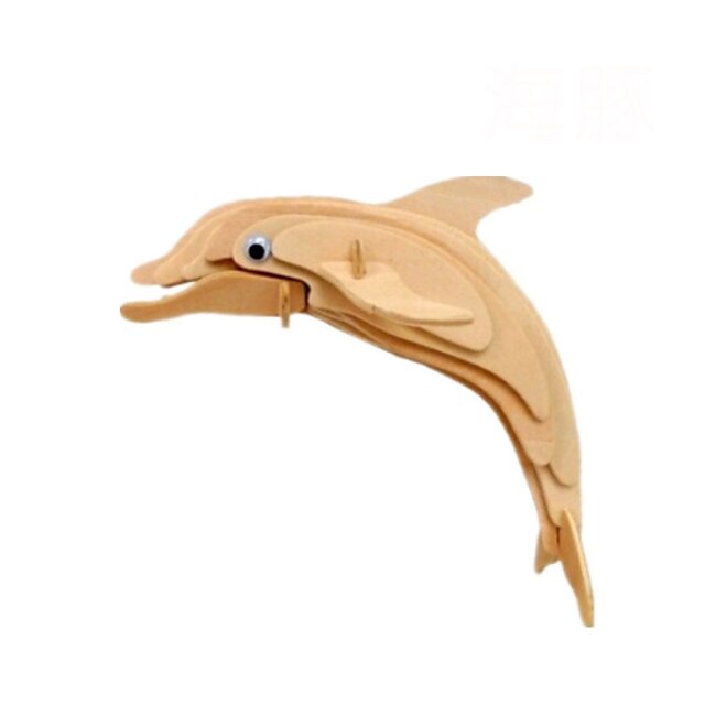  דולפינים צעצוע חידת DIY עץ