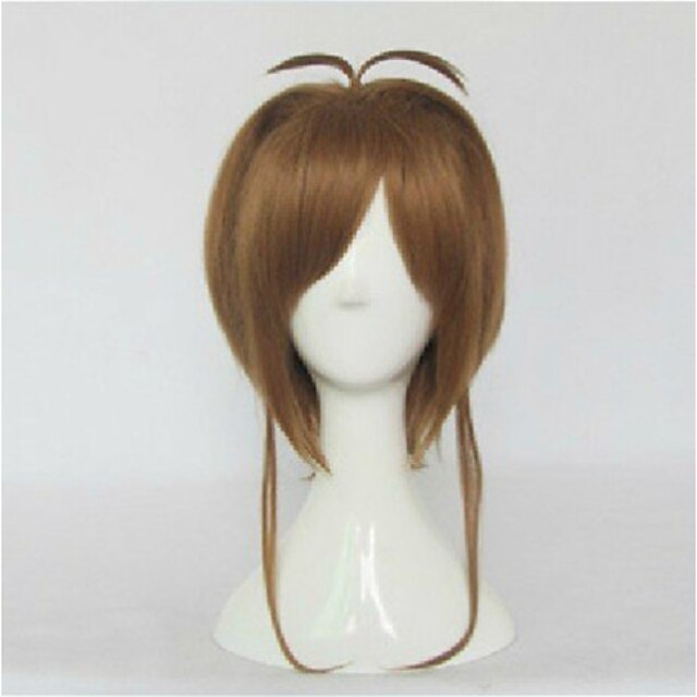  Synthetic Wig Straight Style Capless Wig Brown Synthetic Hair Women's Wig Medium Length Costume Wig
