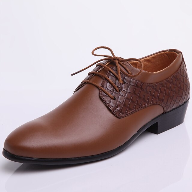  Men's Spring / Summer / Fall Comfort / Closed Toe Leather Wedding / Office & Career / Party & Evening Lace-up Black / Brown / White