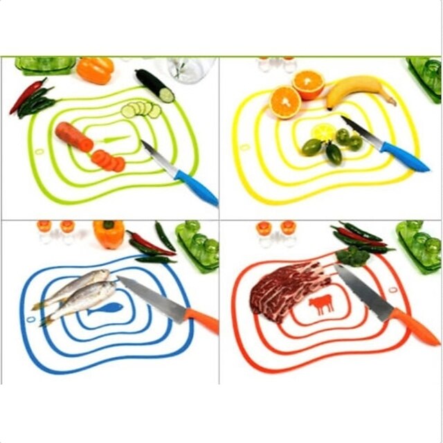  Flexible Ultra-thin Kitchen Tool Fruit Vegetable Cutting Chopping Board Mat Random Color