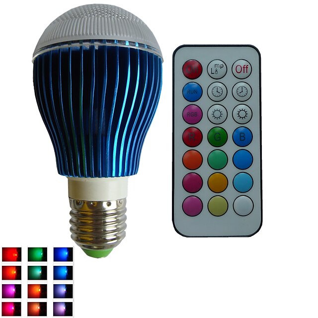  RGB E26 / E27 Żarówki LED kulki A80 3PCS Koraliki LED LED wysokiej mocy Przygaszanie / Zdalnie sterowana / Dekoracyjna RGB 85-265 V / 1 szt. / ROHS
