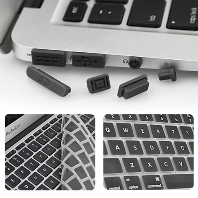  ENKAY Ultra-thin Protective Keyboard Film and Anti-dust Plugs Universal for MacBook Pro with Retina Display / Air