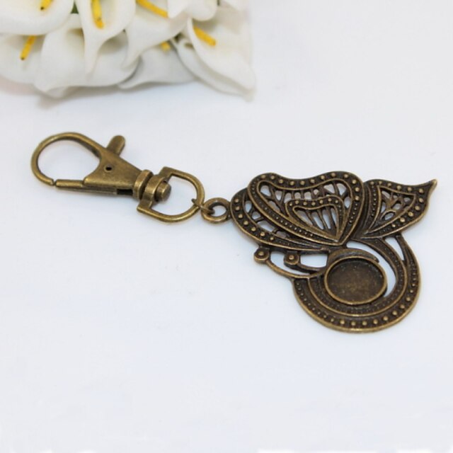  Fashion Unisex Retro Hollow Out Butterfly Pendant Keychains