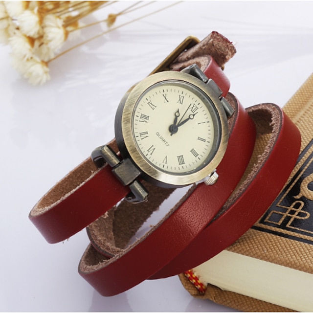  Damen Armband-Uhr Armbanduhr Quartz Armbanduhren für den Alltag Leder Band Retro Böhmische Modisch Weiß / Blau / Rot - Rot Grün Blau