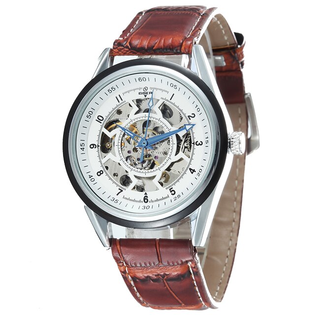  Men's Dress Watch Mechanical Watch Automatic self-winding Chronograph Band Analog White Black