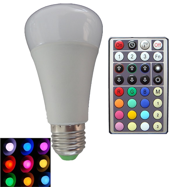  1 pcs SchöneColors®E27 10W 3X High Power LED Dimmable/32Keys Remote-Controlled RGB LED Globe Bulbs AC 85-265 V