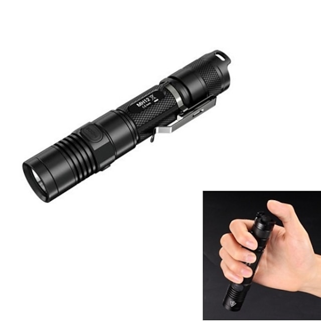  Nitecore MH12 LED Flashlights / Torch Tactical Waterproof 1000 lm LED LED 1 Emitters 4 Mode Tactical Waterproof Rechargeable Impact Resistant Nonslip grip Clip Camping / Hiking / Caving Everyday Use